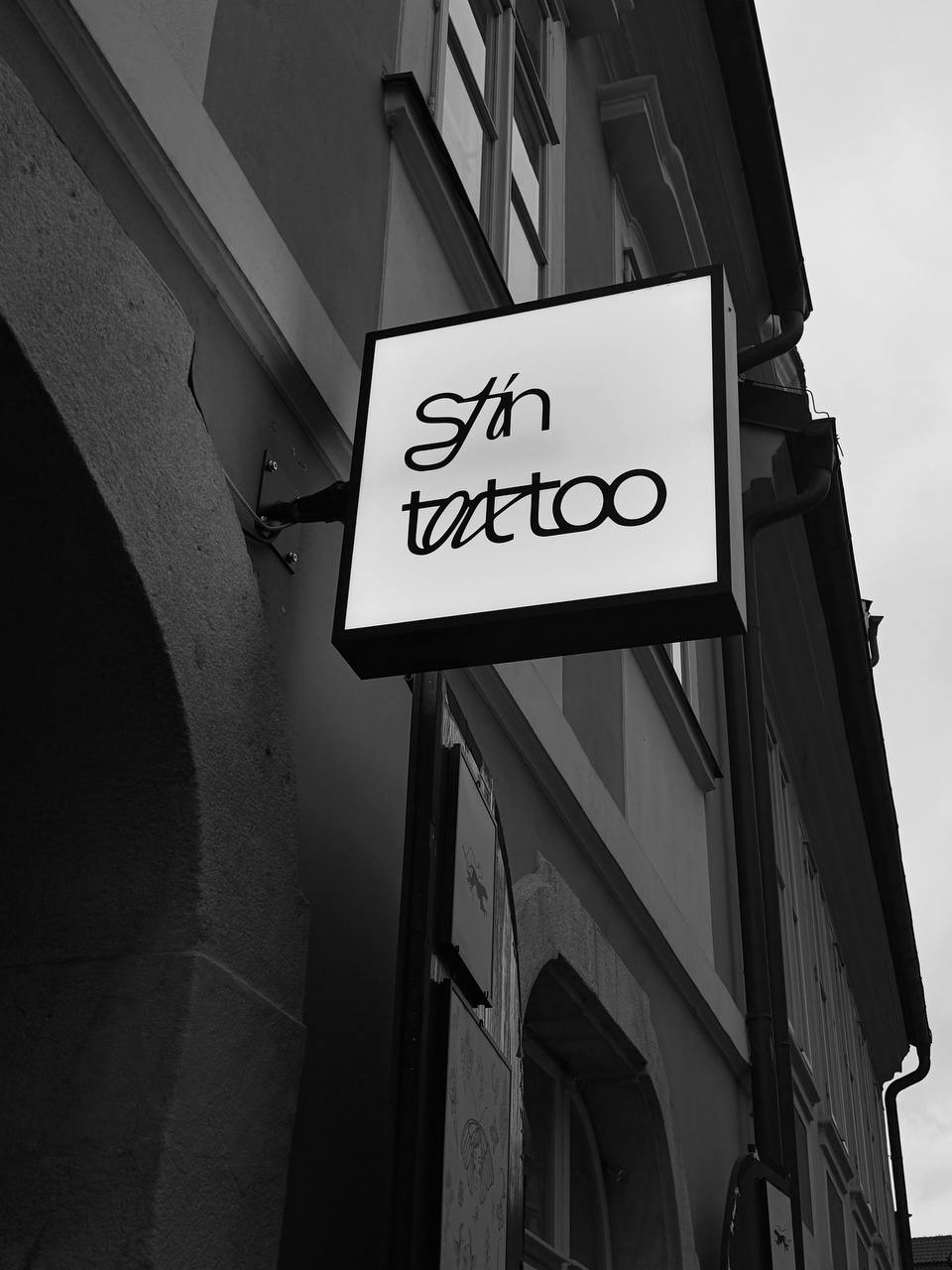 STIN tattoo studio sign, Prague